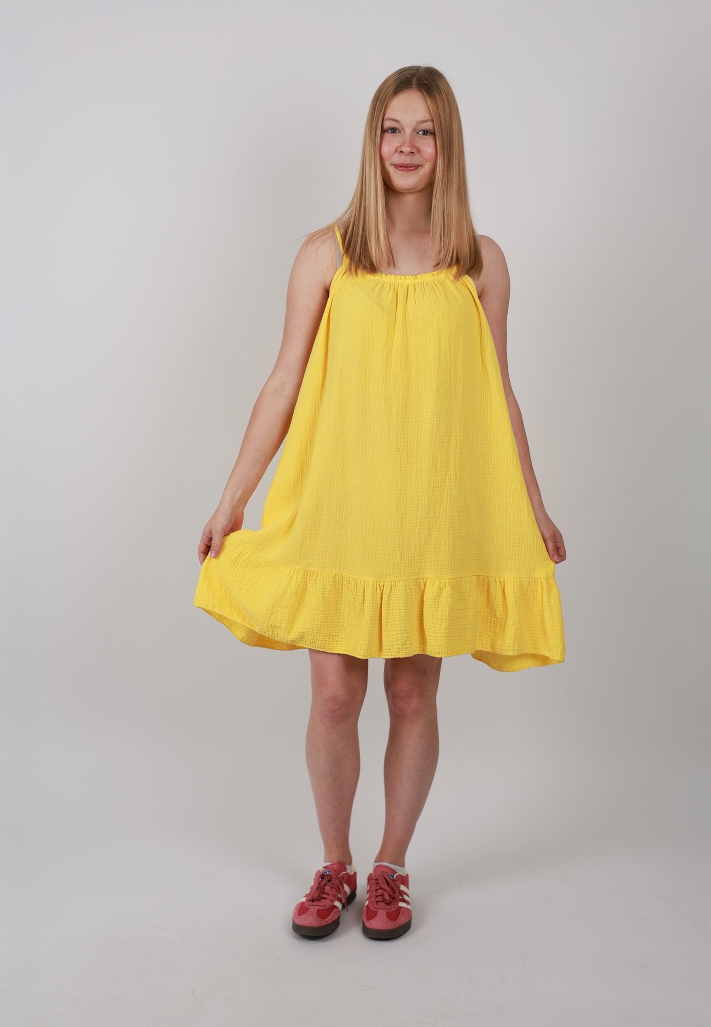 Musselin Trägerkleid midi - Versch. Farben