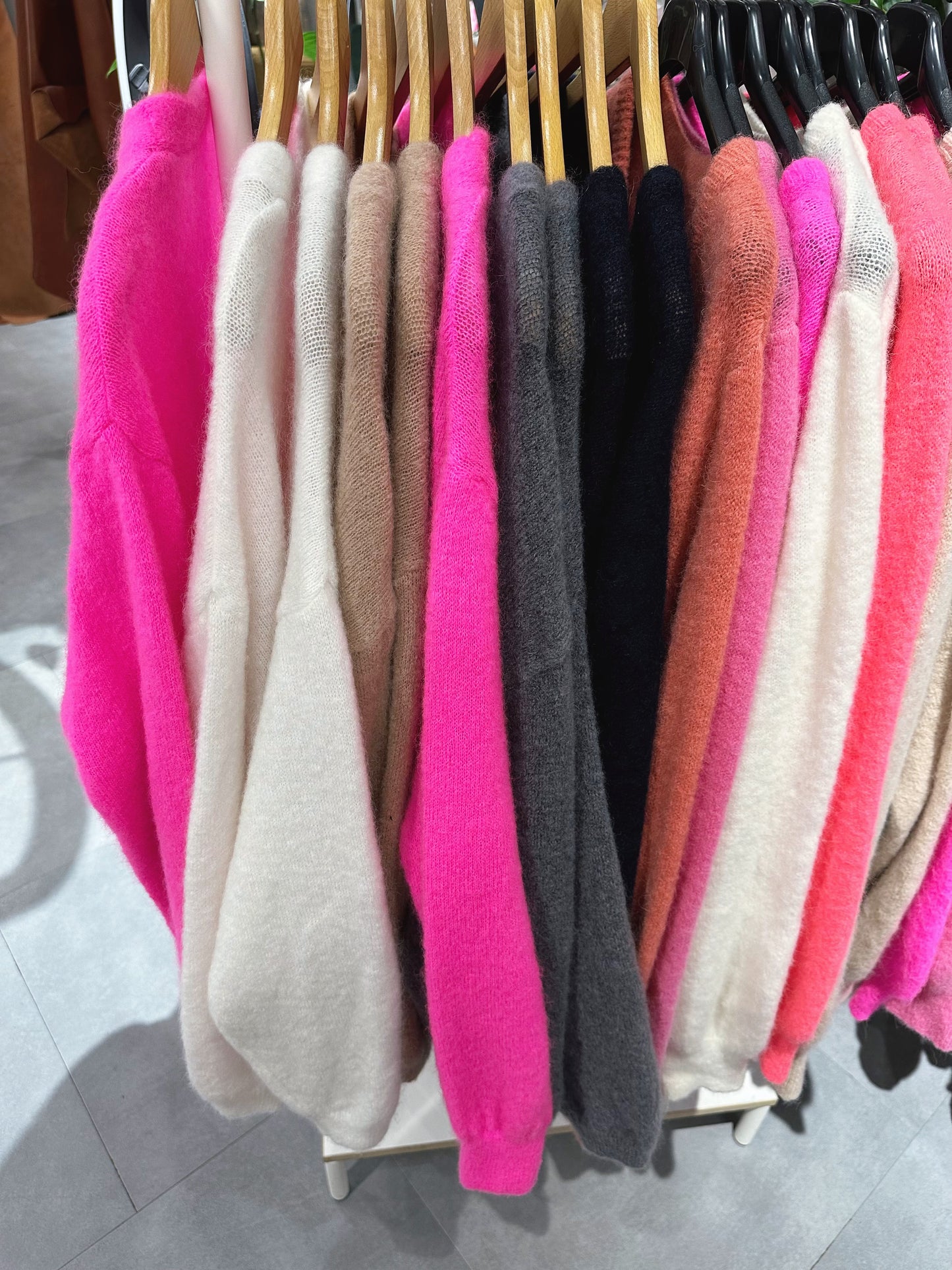 Strickjacke Kid Mohair Versch. Farben