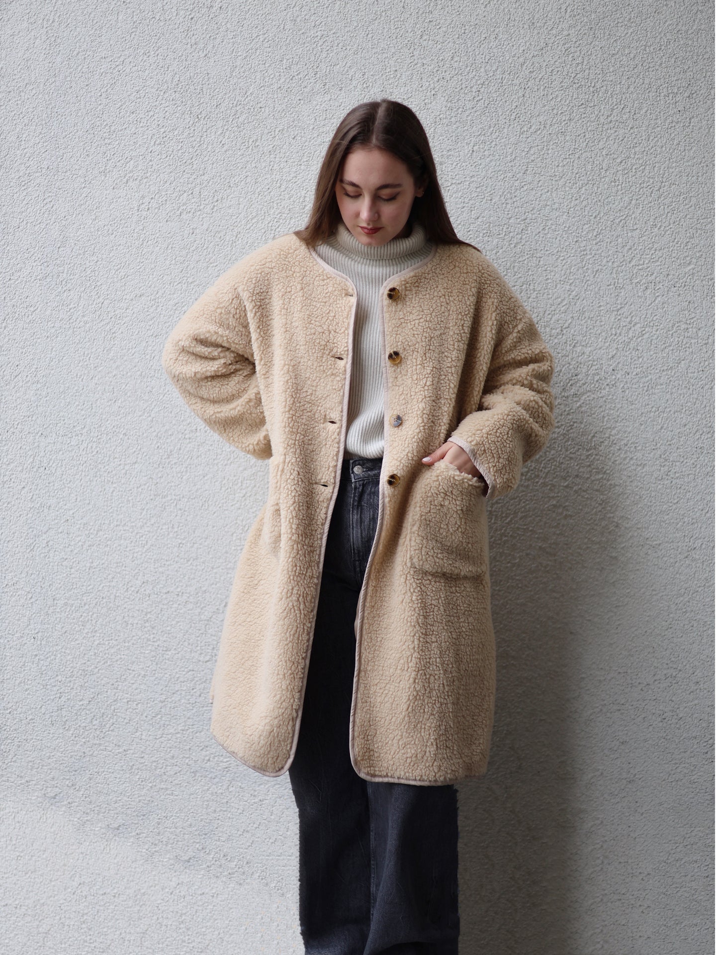 Teddylook Oversize Mantel - Beige Umtausch nicht möglich❗️