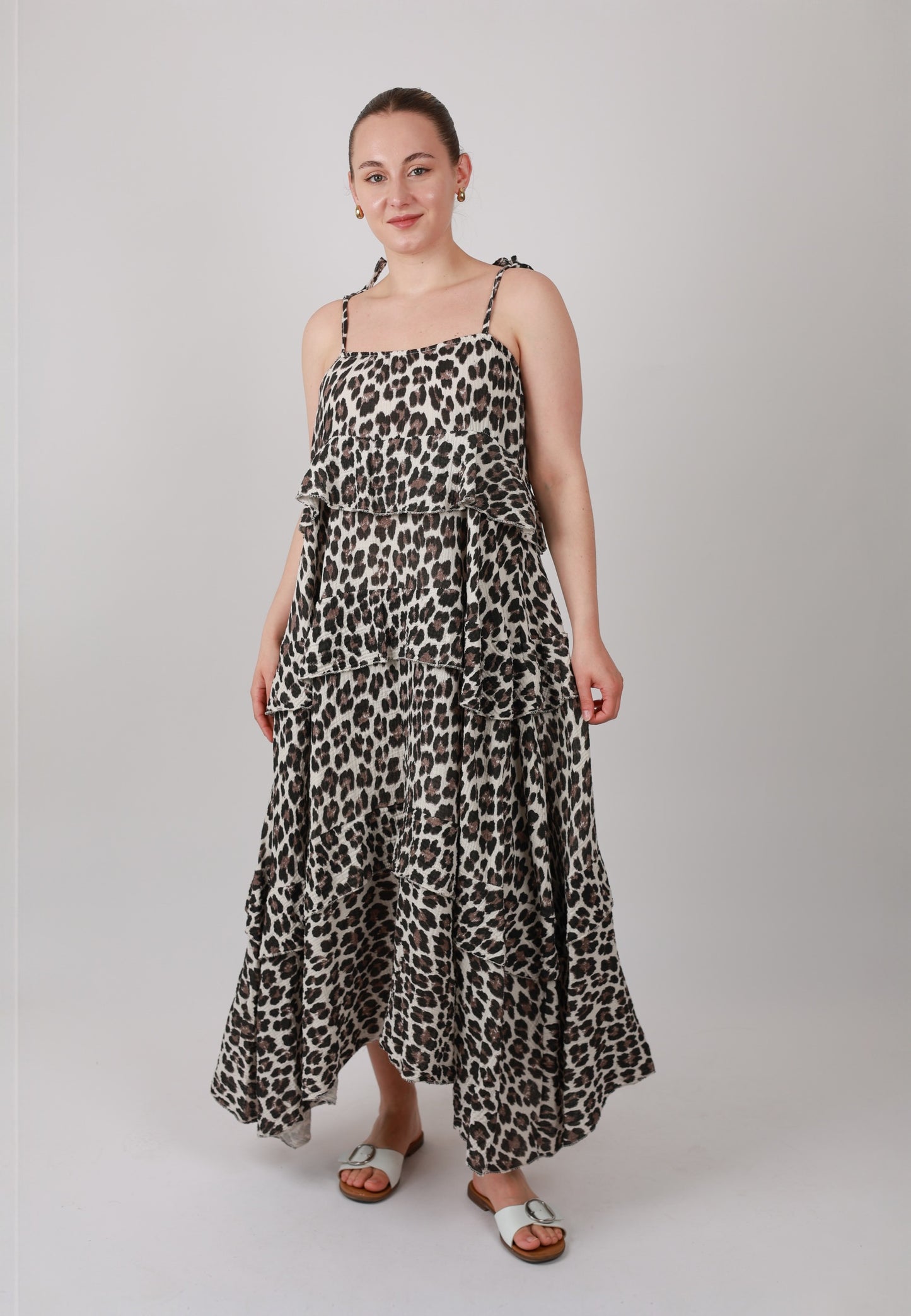 Musselin Trägerkleid Leo Long - Leo Beige