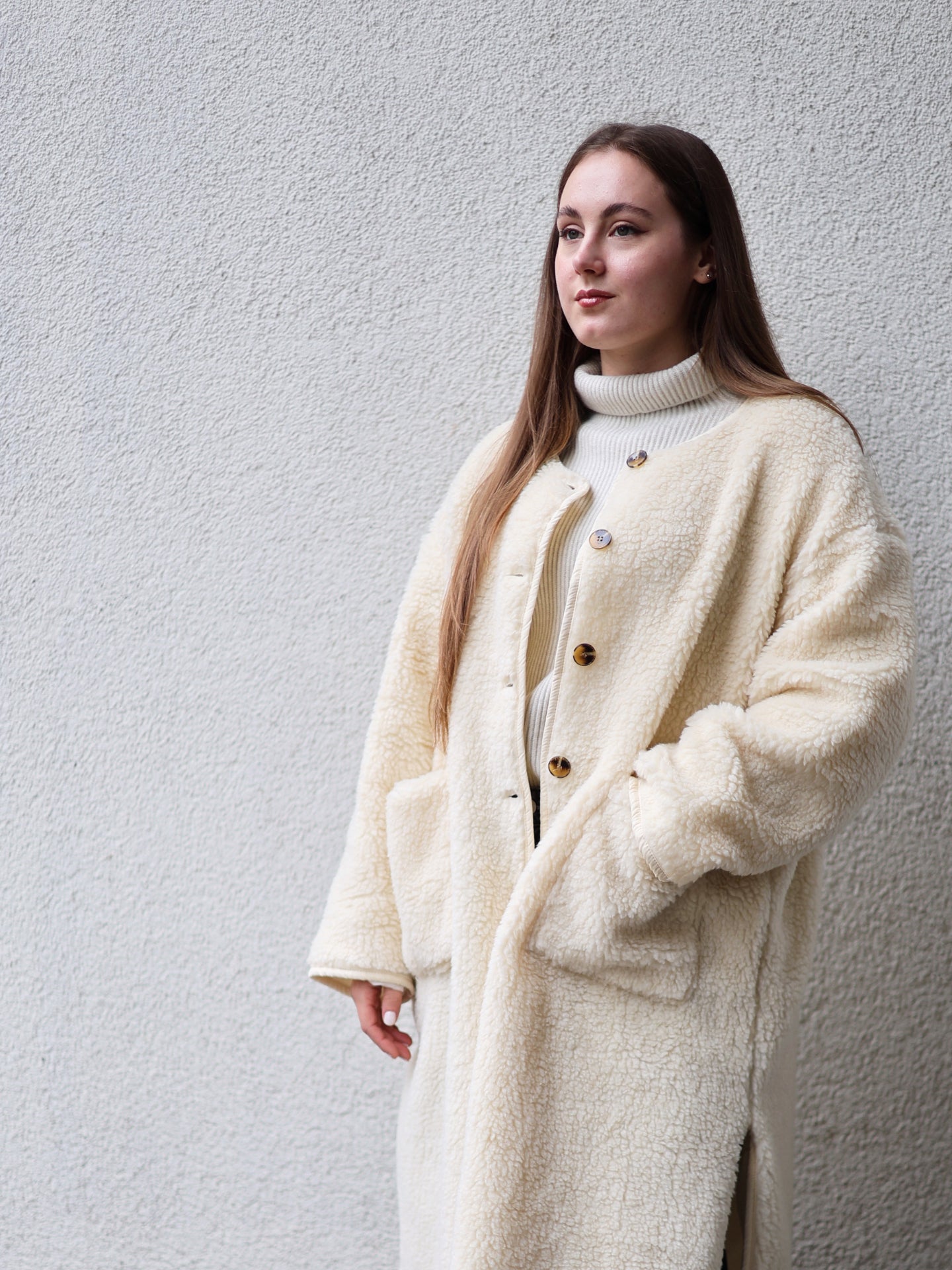 Teddylook Oversize Mantel - Creme-Umtausch nicht möglich❗️