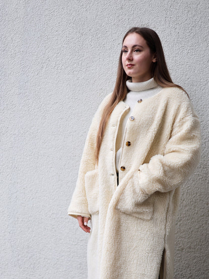 Teddylook Oversize Mantel - Creme-Umtausch nicht möglich❗️