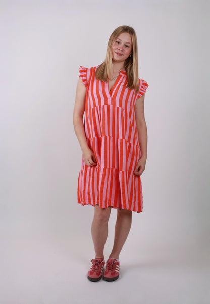Coastal Musselin Mini Hängerkleid Gestreift