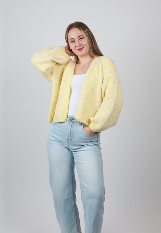 Knit Cardigan Leo - Buttergelb