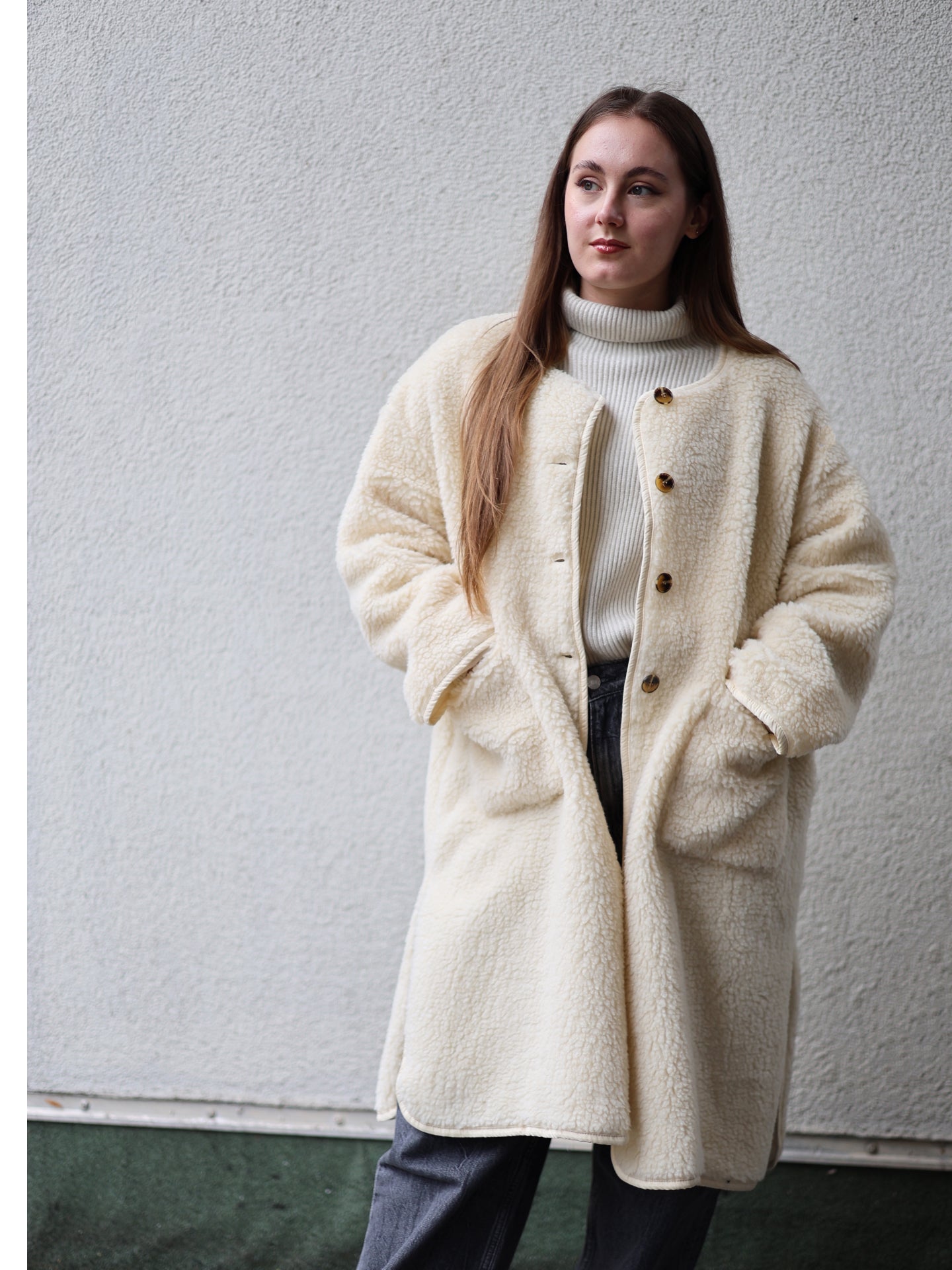 Teddylook Oversize Mantel - Creme-Umtausch nicht möglich❗️