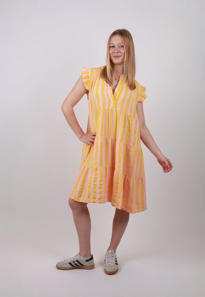 Coastal Musselin Mini Hängerkleid Gestreift