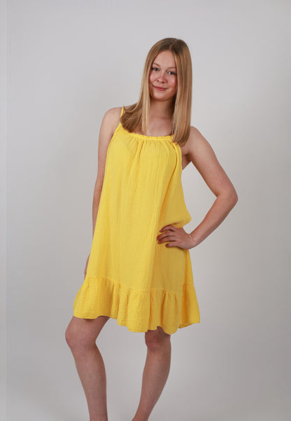 Musselin Trägerkleid midi - Versch. Farben