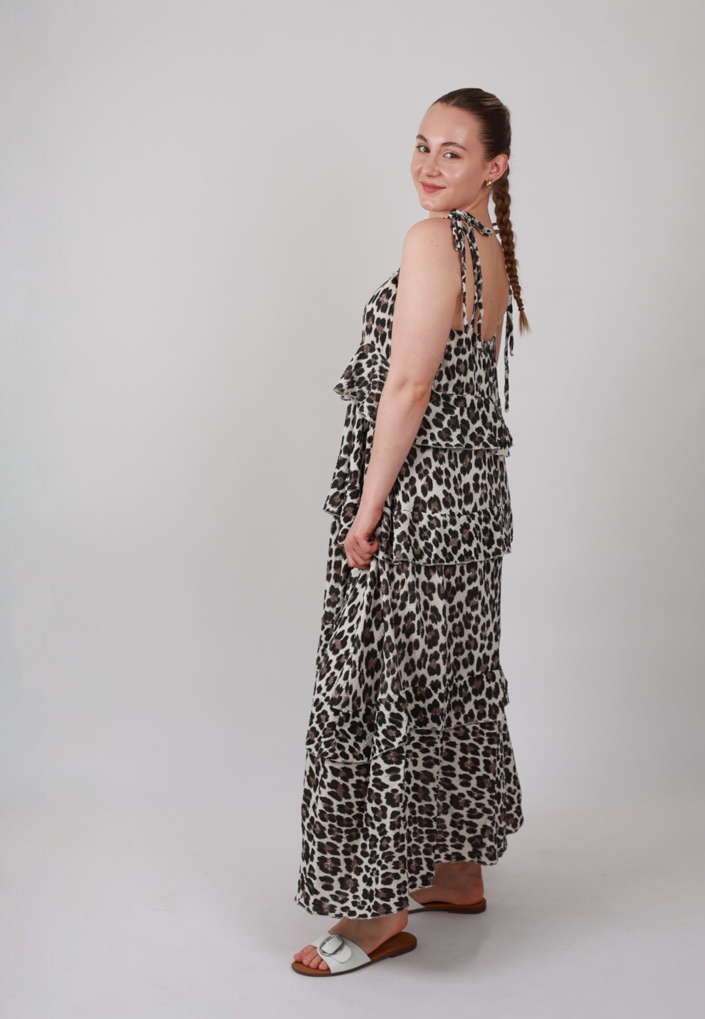 Musselin Trägerkleid Leo Long - Leo Beige