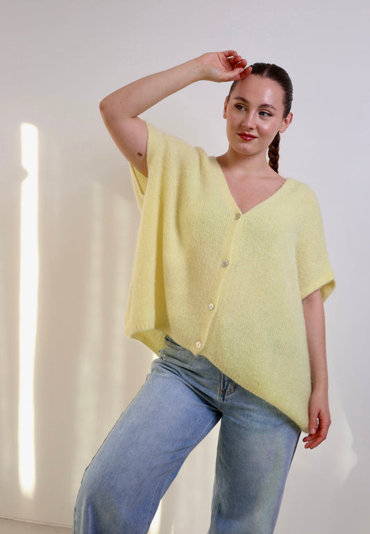 Oversize Pullunder Cardigan- Gelb