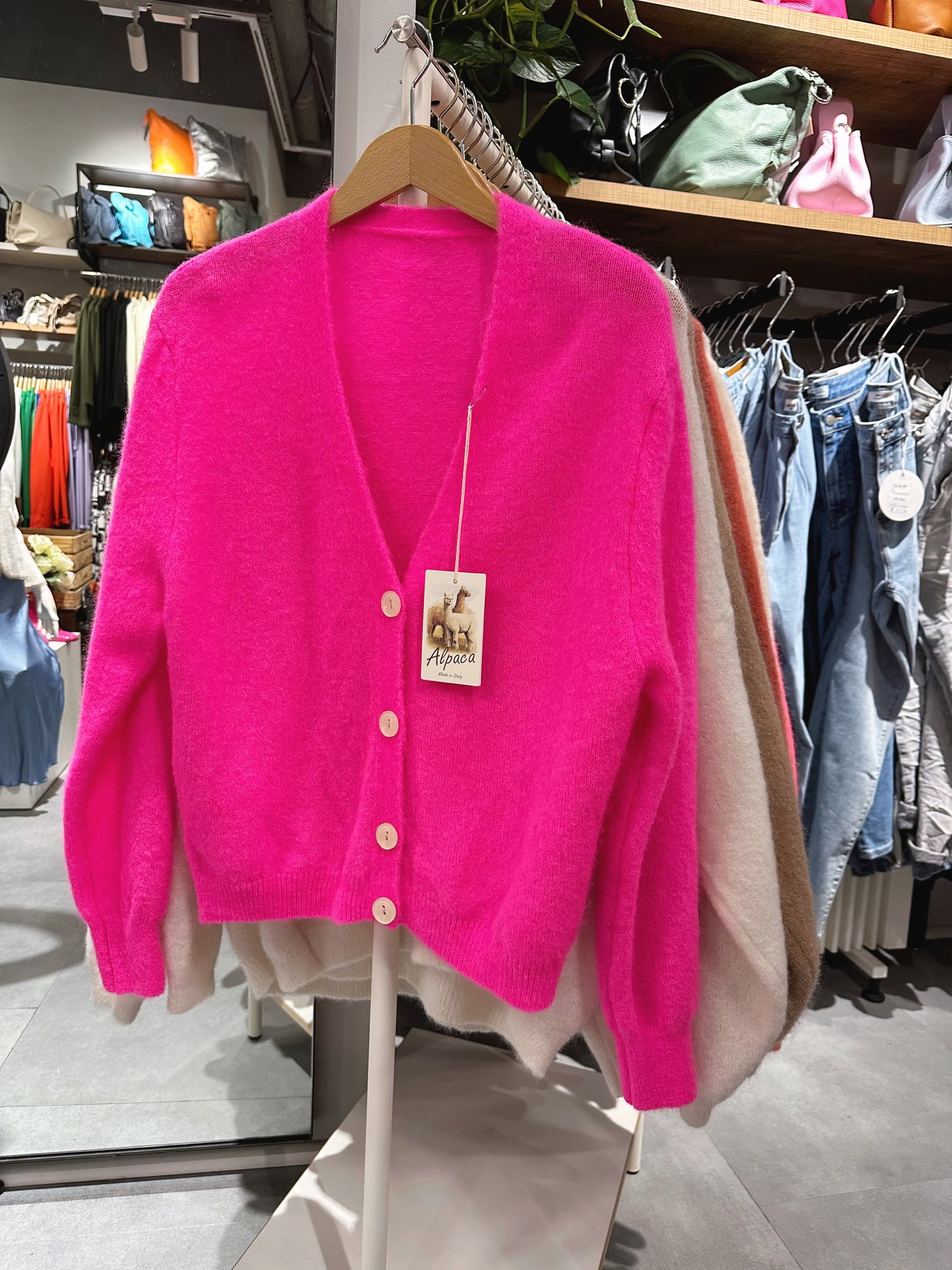 Strickjacke Kid Mohair Versch. Farben